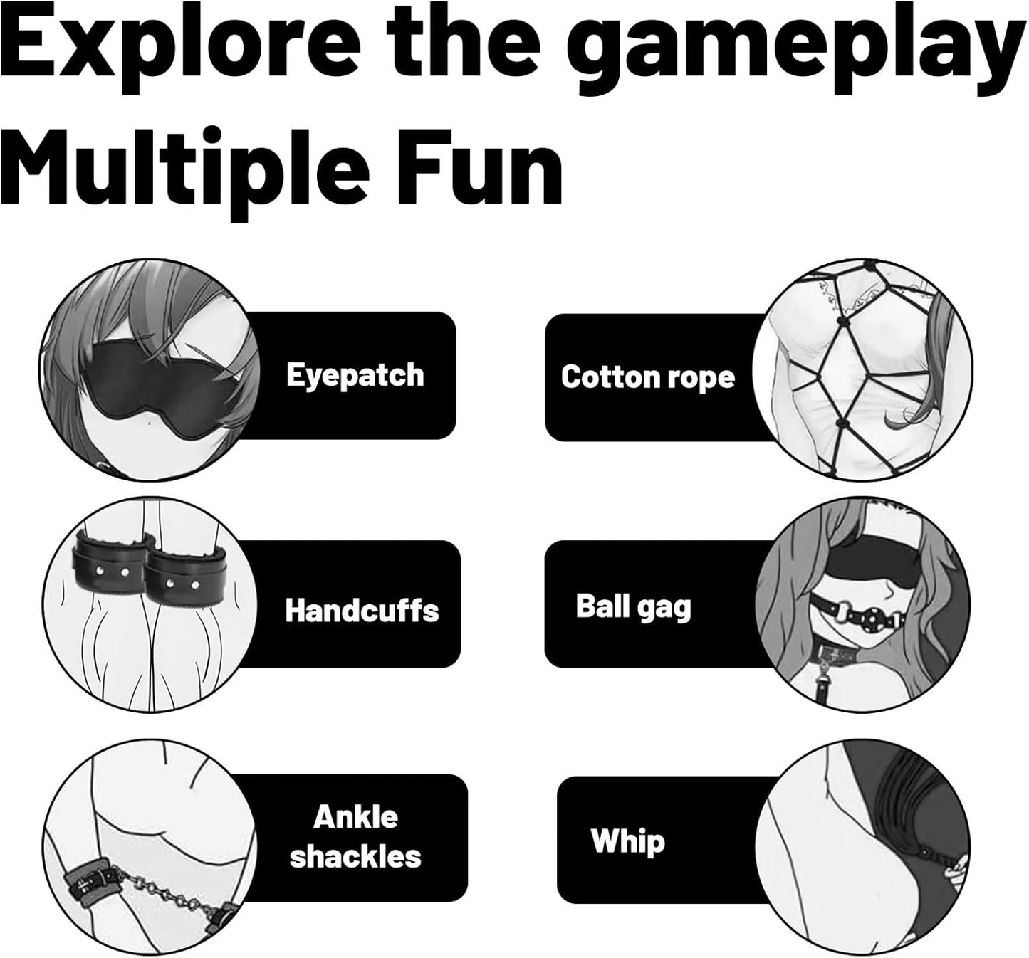 Kamawheels couples intimacy set – 11-piece romantic game & beginner bondage kit