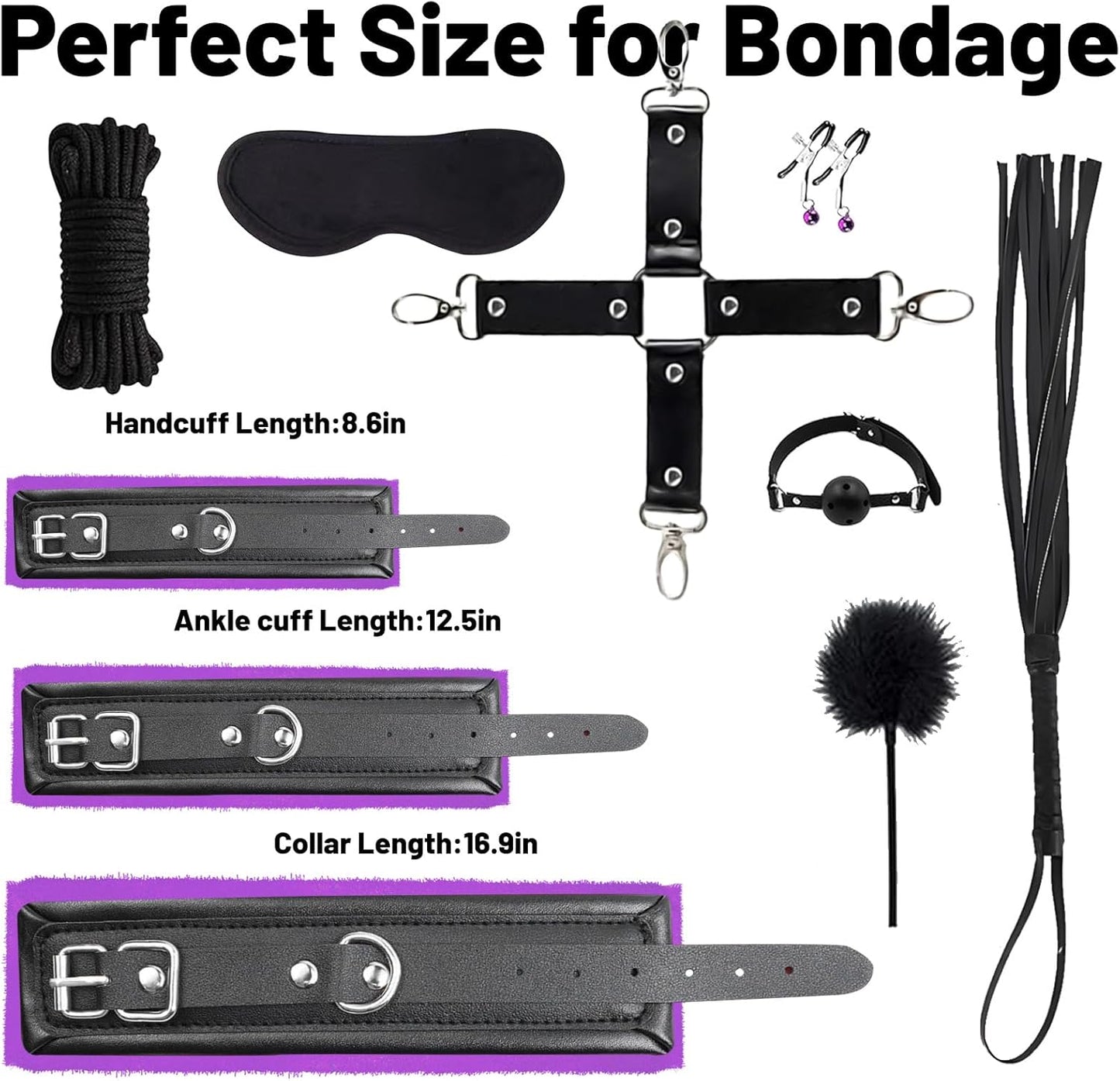 Kamawheels couples intimacy set – 11-piece romantic game & beginner bondage kit