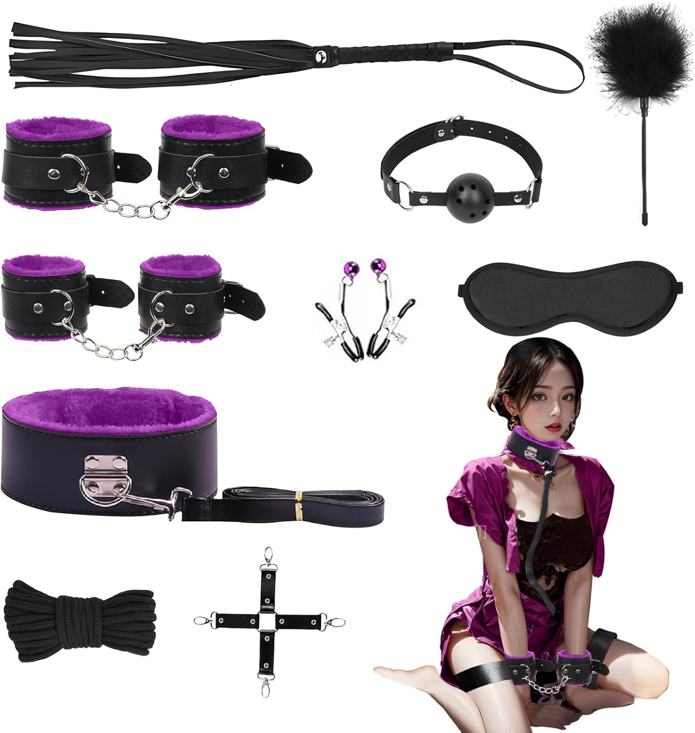 Kamawheels couples intimacy set – 11-piece romantic game & beginner bondage kit