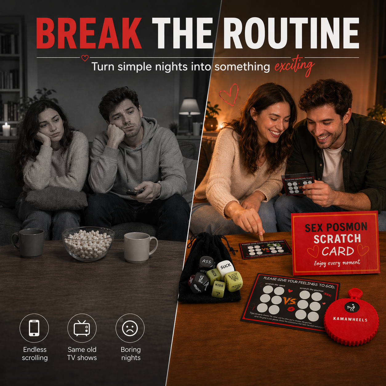 KAMAWHEELS 8-Piece Date Night Game Set